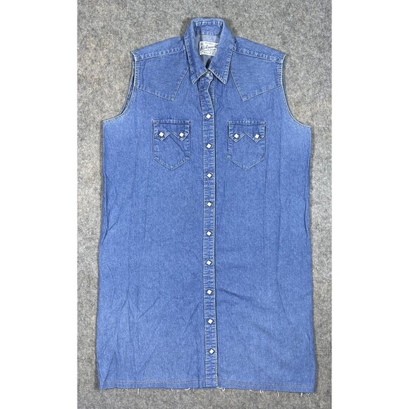 Western Dresses & Skirts - Rockmount Ranch Wear Denim Dress Women’s 16/18 Vintage Pear Snap Western Cowboy